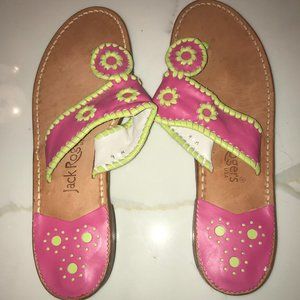 Pink and Green Jack Rogers Sandals